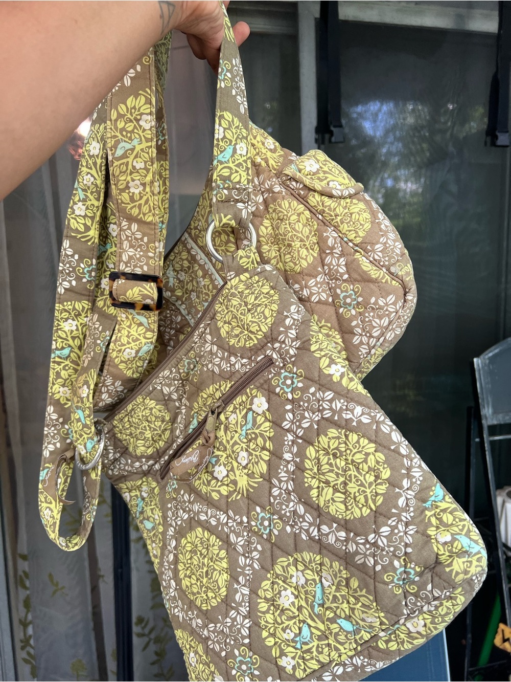 Lot of 2 Vera Bradley Shoulder Bag in Olive Green and Yellow